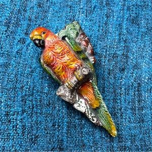 Made in Japan Ceramic Parrot Wall Pocket Hanging Decor